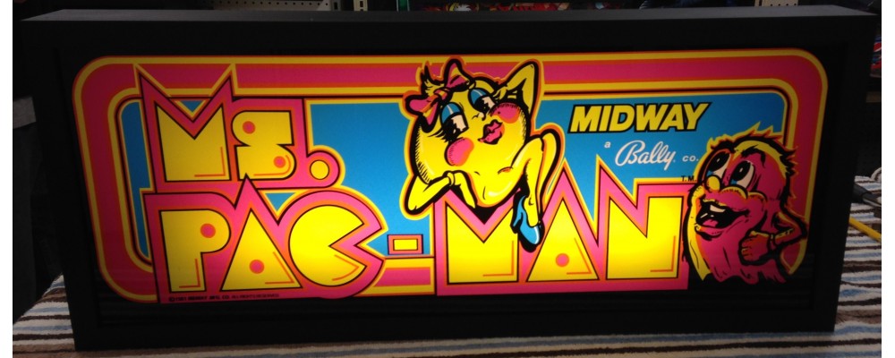 Ms Pac-Man Arcade Marquee - Lightbox - Midway